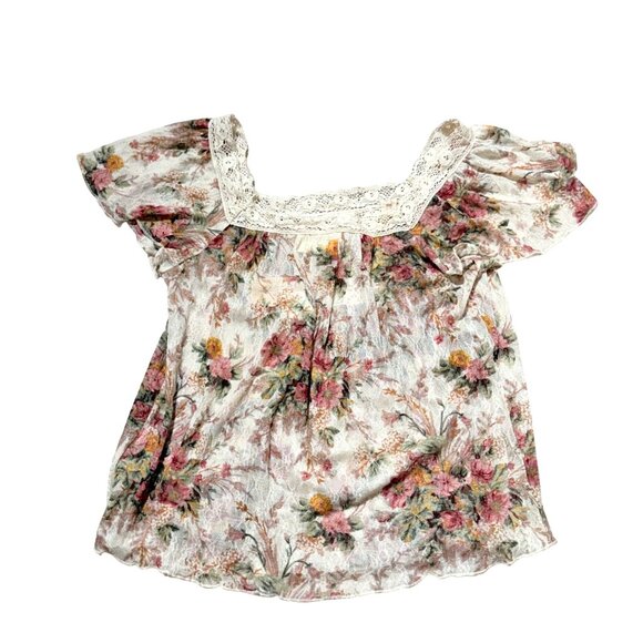 Denim & Supply Ralph Lauren Women's Blouse XS Floral Lace Romantic Cottagecore - Picture 2 of 8